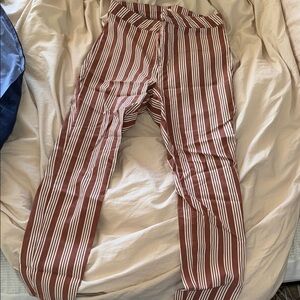 Striped Brown and White Pants